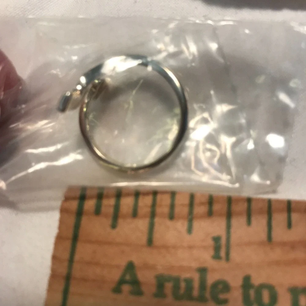Vintage Avon 2001 Sterling Silver Pave‎ Initial Ring - J